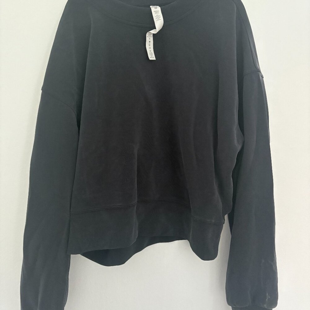 Lululemon Softstreme Crewneck Oversized Pullover scuba Black size 2